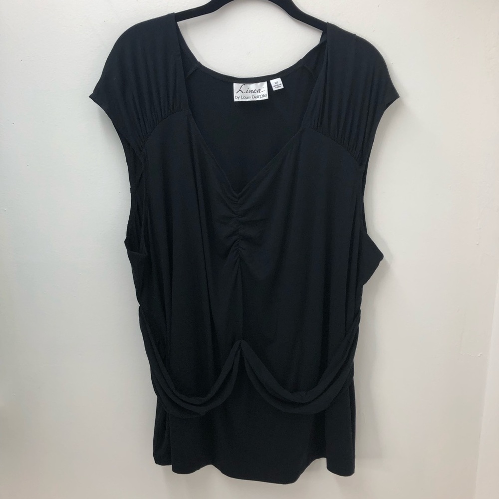 Linea By Louis Dell’Olio Black Sleeveless Top Size 2X